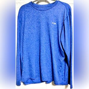 Champion Duo Dry blue long-sleeve, men’s XL, moisture-wicking activewear.